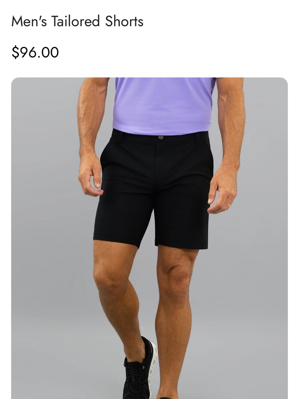 IBKUL Men's Black Athletic Tailored Shorts
